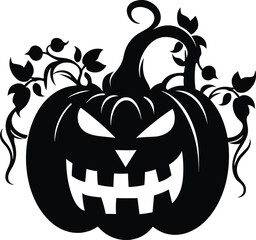 Halloween pumpkin illustration isolated on white background for t-shirt 