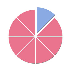 Pie Chart Illustration Isolated on White