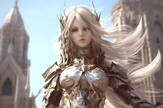 Lineage 2 inspired elven female portrait
