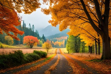 autumn landscape in the forest