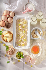 Fresh and yummy gooseberry yeast cake with berries and crumble.