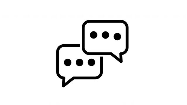 Speech bubble animation icon, alpha channel included.