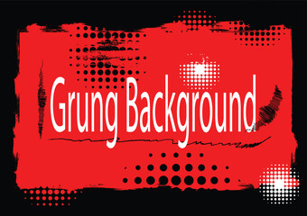 The grunge abstract  made with a red brush on a black background. There is space for inserting text, can be used as cards, book covers, banners.