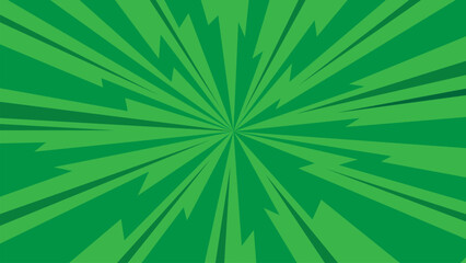 Pop art comic green lightning cartoon vector background 