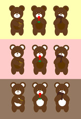 set of teddy bears