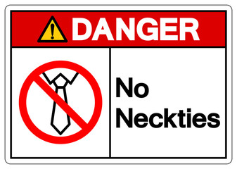 Danger No Neckties Symbol Sign, Vector Illustration, Isolate On White Background Label .EPS10