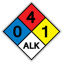 NFPA Diamond 704 0-4-1 ALK Symbol Sign, Vector Illustration, Isolate On White Background Label. EPS10