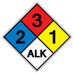 NFPA Diamond 704 2-3-1 ALK Symbol Sign, Vector Illustration, Isolate On White Background Label. EPS10
