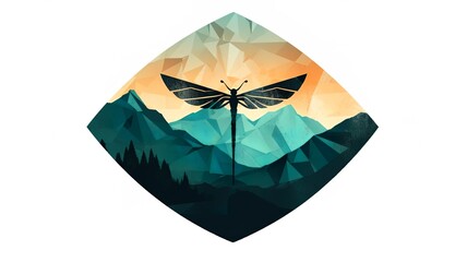 a wonderful logo with a dragonfly
