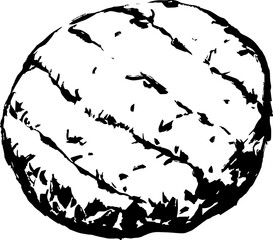 Vector grilled meat hamburger. Hand-drawn illustration isolated on white background. Perfect for menu cafe, restaurant, recipe book, cooking, barbecue