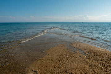 scenic view of the wonderful and clear sea in greece
