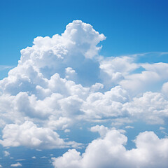 Naklejka na ściany i meble cloudscape massive white cloud formation in blue sky
