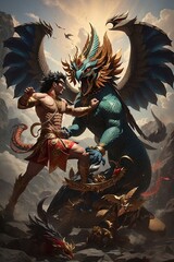 mythical animal fight