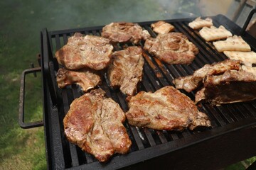 meat on the grill
