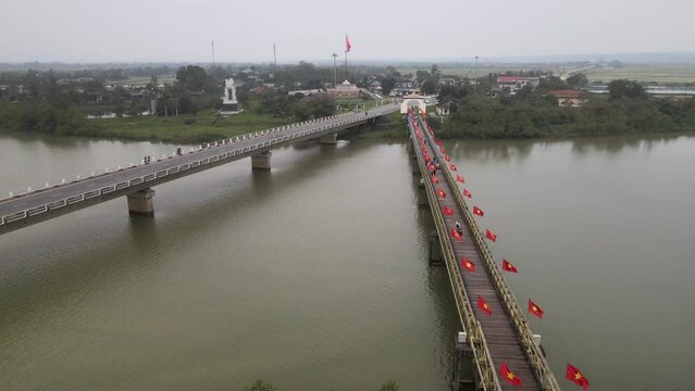 The aerial view of DMZ Region in Vietnam