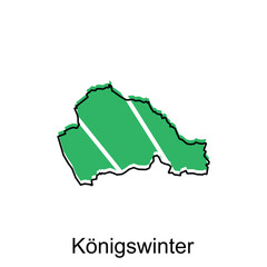 Konigswinter City Map illustration. Simplified map of Germany Country vector design template