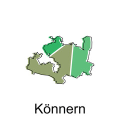 Konnern City Map illustration. Simplified map of Germany Country vector design template