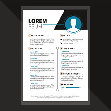 Vector Minimalist CV/Resume Template with Nice Typography Design. 