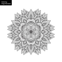 Outline mandala for coloring book. Clean Decorative round ornament. Oriental pattern, Vector illustration Coloring book page. Circular pattern in form of mandala for Henna, Mehndi, tattoo, decoration.