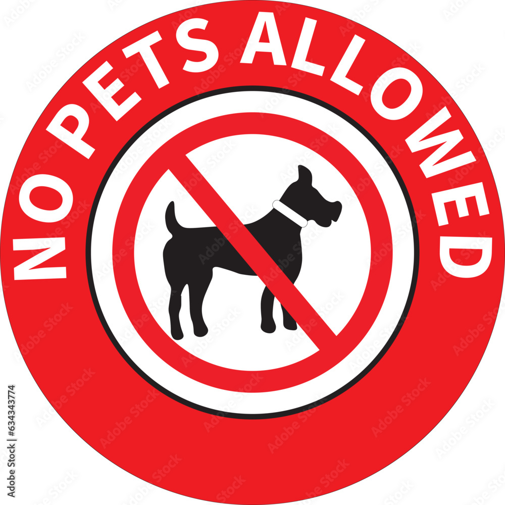 Sticker No pets allowed sign vector