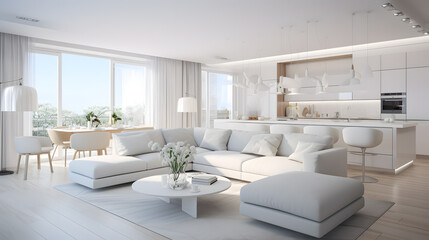 Fototapeta na wymiar interior of living room in apartment home 