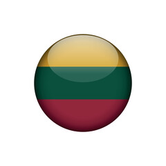 Lithuania Flag Circle Button Vector Template