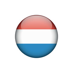 Luxemburg Flag Circle Button Vector Template