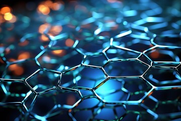 Abstract Blue Graphene Layer 3d