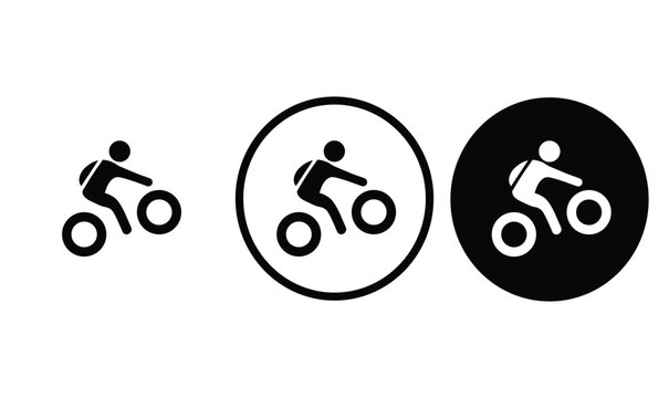 icon cycling black outline for web site design 
and mobile dark mode apps 
Vector illustration on a white background