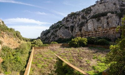 Fototapeta na wymiar The Canuto de la Utrera trail located in Casares, Malaga, Spain