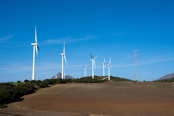 A wind turbine farm in Spain making renewable energy