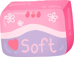 Illustration of a pack sanitary napkins
