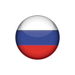 Obraz premium Russia Flag Circle Button Vector Template