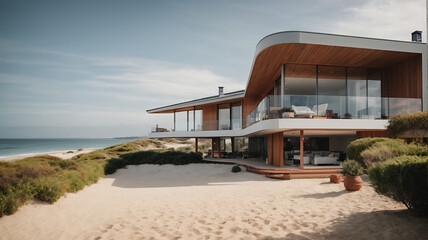 Fototapeta premium luxury home with a balcony in beach