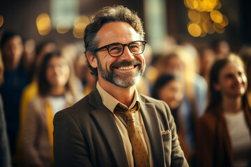 Fototapeta premium Confident teacher in classroom