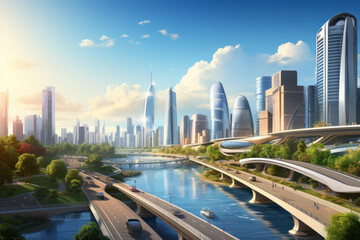 Futuristic Smart City Landscape