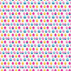 Colorful cupcakes pattern wallpaper.