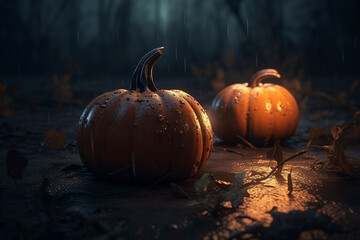 pumpkin on black background