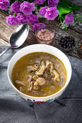 Hot tripe from chicken stomachs.