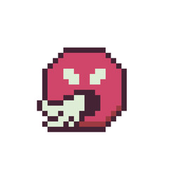 Sick emoticon coughing, smiley with handkerchief, face with cold  pixel art icon smile cartoon character. Show language of emotion. Flat style. 8-bit style. Isolated abstract vector illustration.