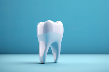 Dental care and protection on blue background. Generative AI