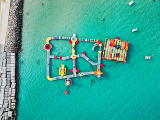 parco acquatico nel mare di Campomarino di Maruggio, Salento, Taranto, Puglia, Italy