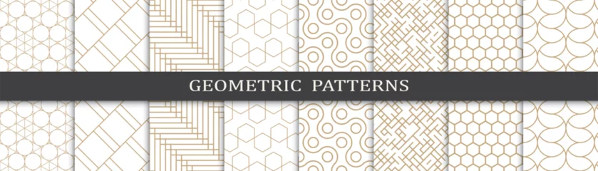 Deurstickers Boho Set of arabic seamless patterns. Asian geometric traditional design islamic pattern. Seamless arabic ramadan pattern.