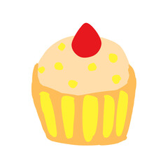 Cupcake Sweet food dessert drawing doodle hand drawn illustration decoration cartoon elements party