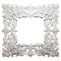Obraz premium White frame with carved floral motifs. Bringing the beauty of nature indoors 1