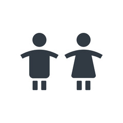 Man and woman icons set. Male and female sign and symbol. Girls and boys. WC icons. Template for your project.