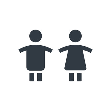 Man and woman icons set. Male and female sign and symbol. Girls and boys. WC icons. Template for your project.