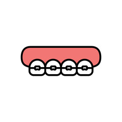 tooth gum with braces icon