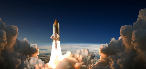 Launch of Space Shuttle Atlantis / STS-129 Mission - obrazy, fototapety, plakaty