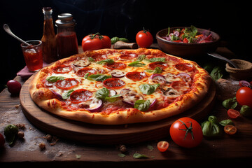 Obraz na płótnie Canvas Pizza out of the oven